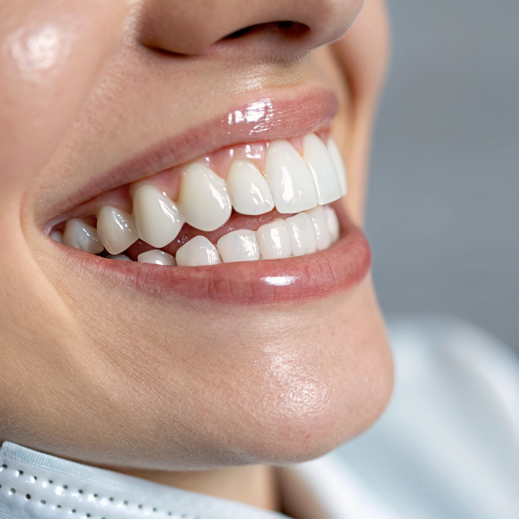 Close-up of isolated teeth under Zoom whitening light